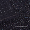 Tessuto metallico nero tessuto 100% poliestere tessuto tweed tweed